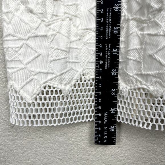 Jonathan Simkhai Burnout Brocade Long Sleeve Dress White Mini Dress 2 Altered - Picture 13 of 16